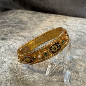 Vintage Radi Damascene Mesh Bangle Bracelet, Made in Spain